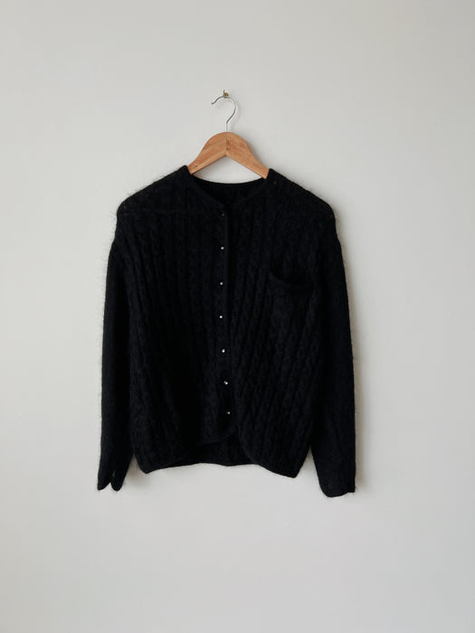 Black Mohair Cardigan | M/L