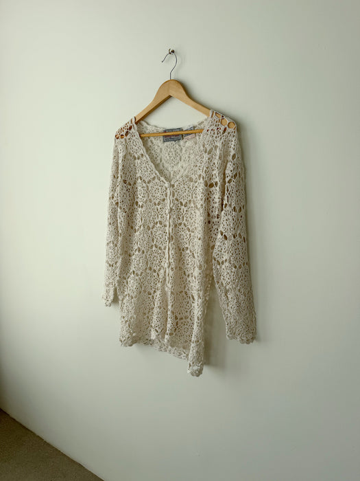 Cream Crochet Cardigan | M/L