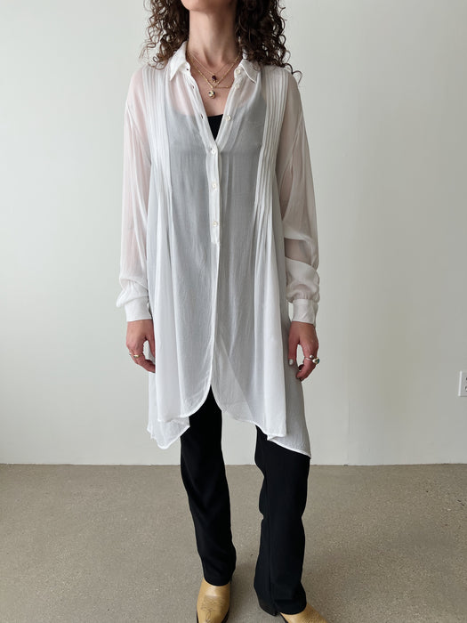 Ecru Chiffon Blouse | M/L