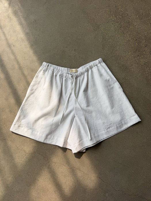 Hazlewood White Cotton Linen Short