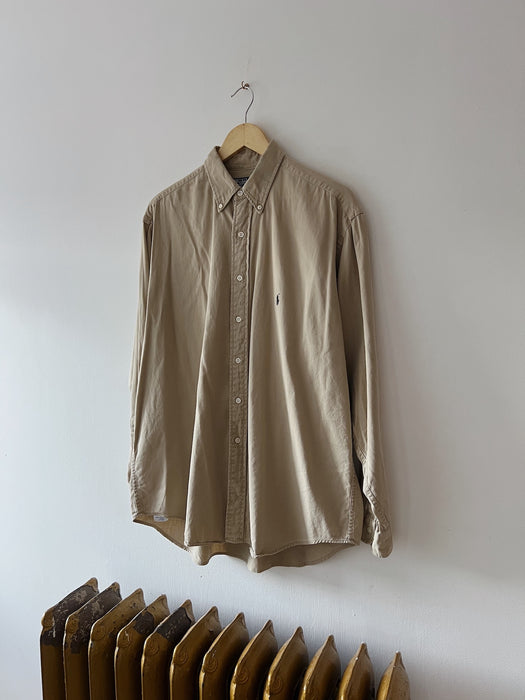 Beige Polo Button Up | L