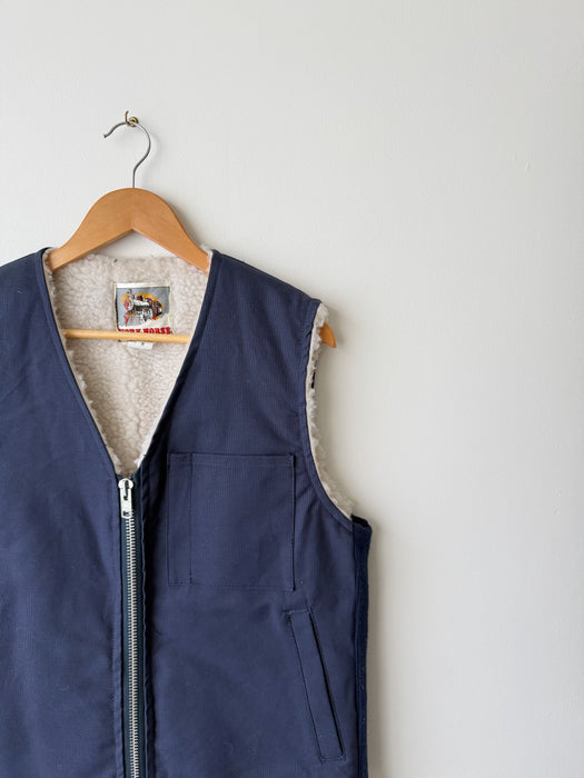 Navy Sherpa Vest | M/L