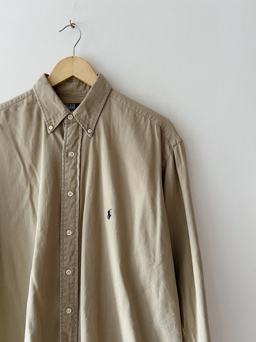 Beige Polo Button Up | L