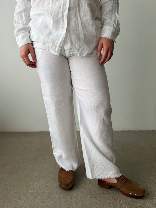 White Linen Pants | M/L