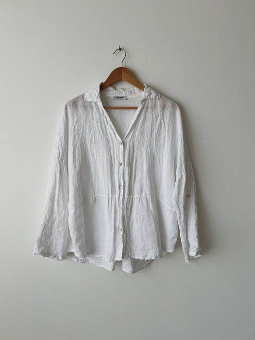 White Linen Blouse | L