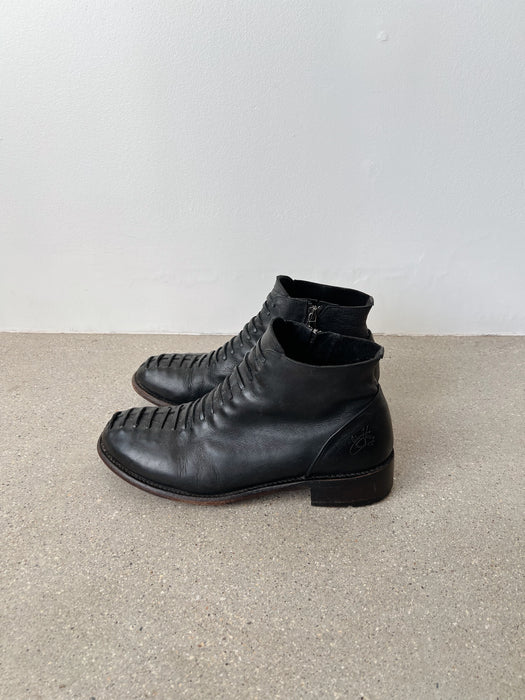 Black Leather John Fleuvog Boots | 10