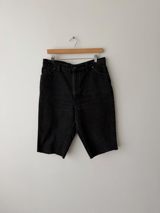 Black Denim Cut Offs | 32