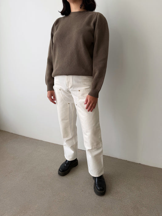 Olive Cotton Sweater | S