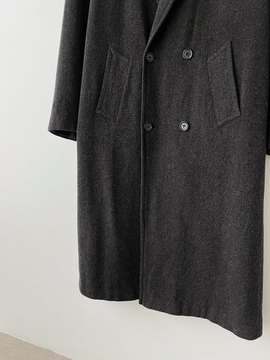 Charcoal Wool Cashmere Coat | XL