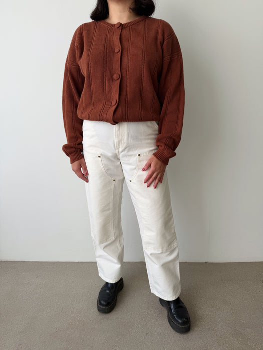 Brown Cotton Cardigan | M