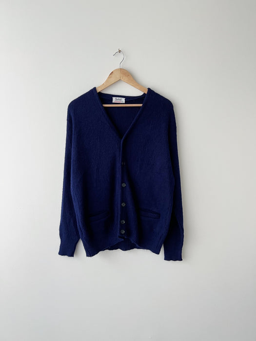 Navy Wool Cardigan | L/XL