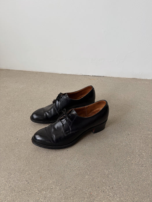Black Leather Oxfords | 6.5-7