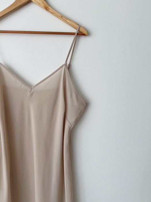 Beige Sheer Slip Dress | XL