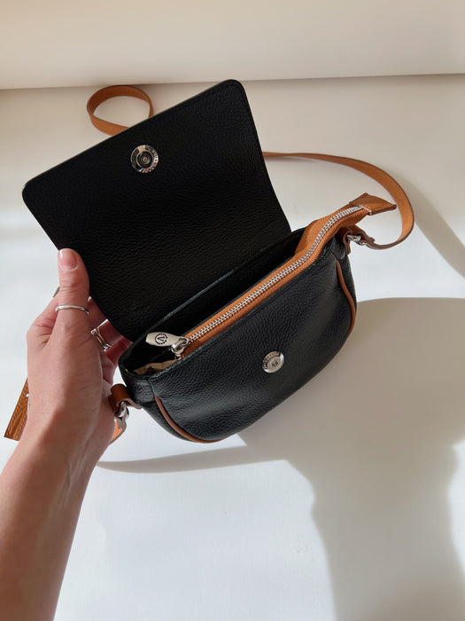 Black Leather Valentina Bag