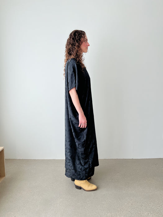 Black Satin Muumuu | L