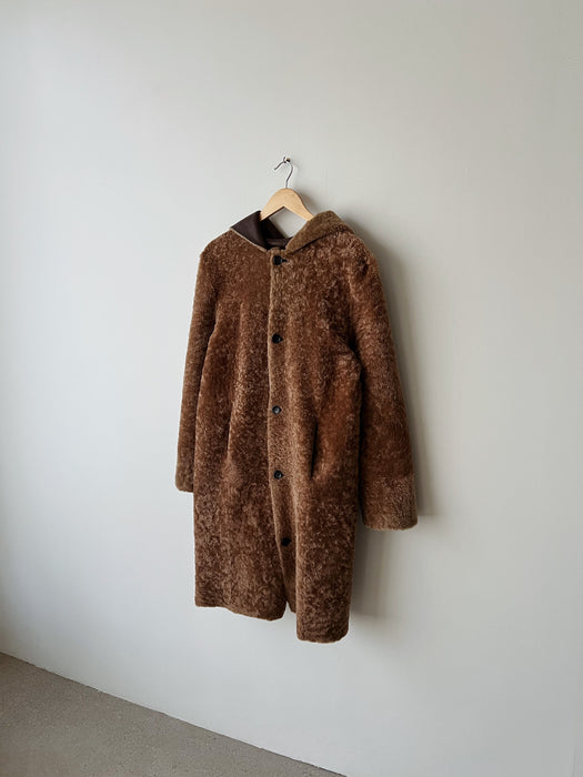 Brown Shearling Reversible Teddy Coat | M