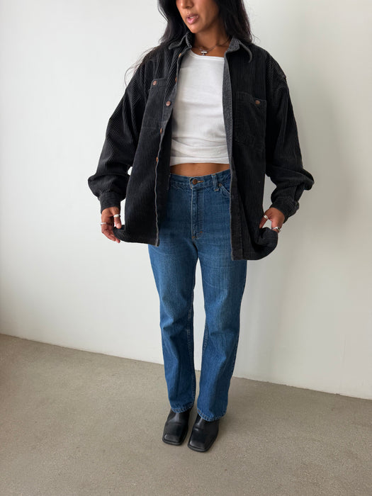 Charcoal Corduroy Button Up | L