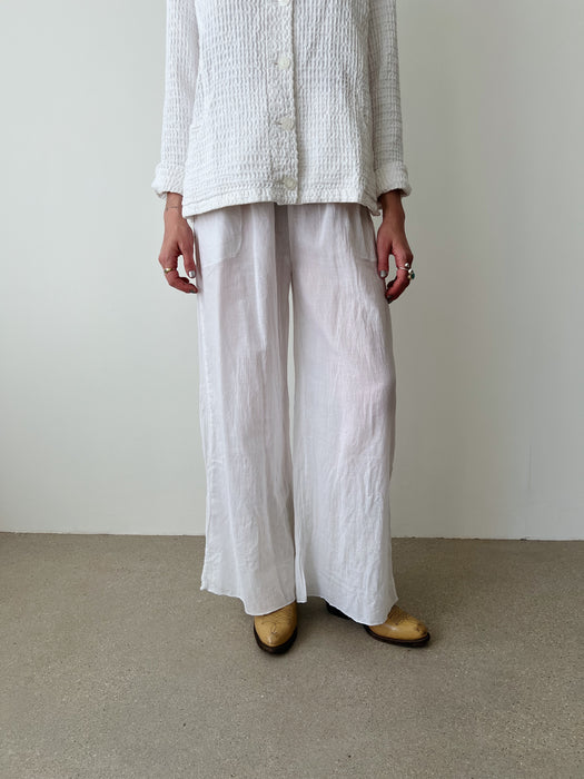 White Cotton Pants | S/M