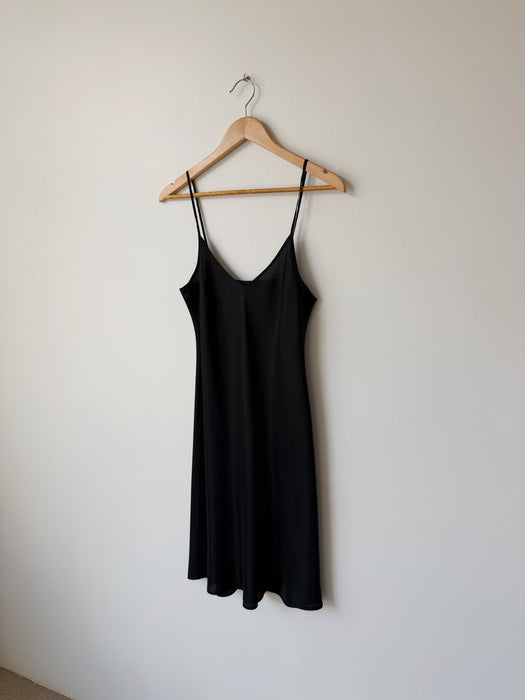 Black Silk Slip Dress | XS