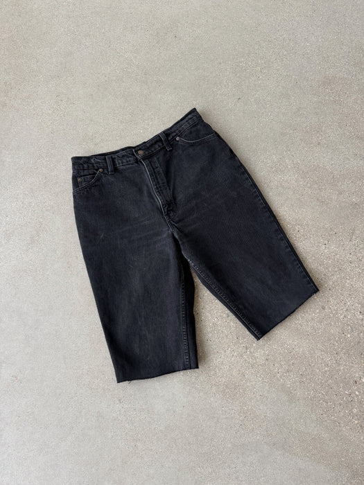 Black Denim Cut Offs | 32