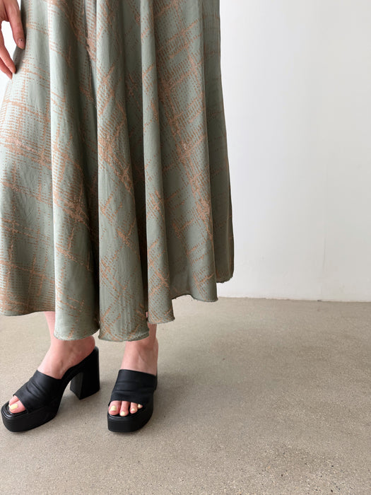 Moss Green Silk Dress | M/L