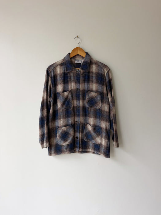 Navy Plaid Jacket | S/M