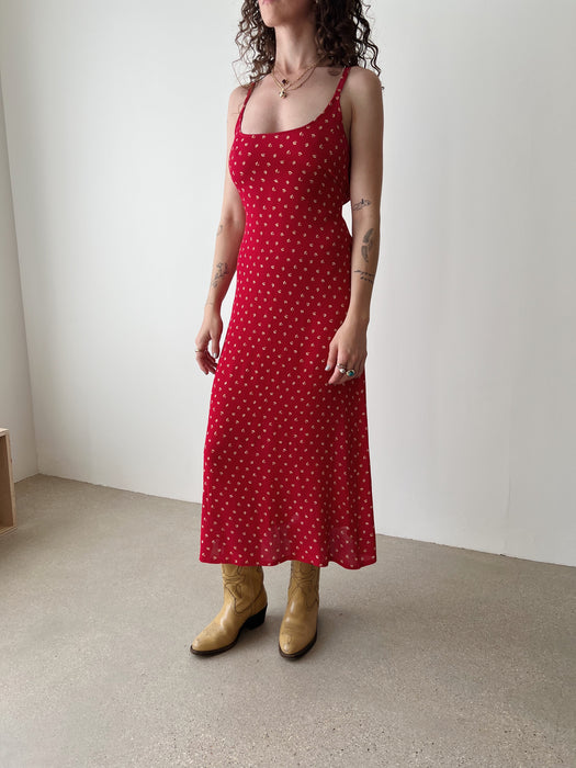 Red Floral Dress | L