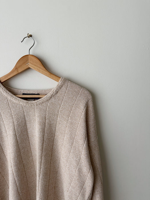 Cream Cotton Sweater | M