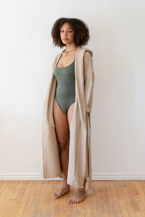 Magic Linen Waffle Bathrobe