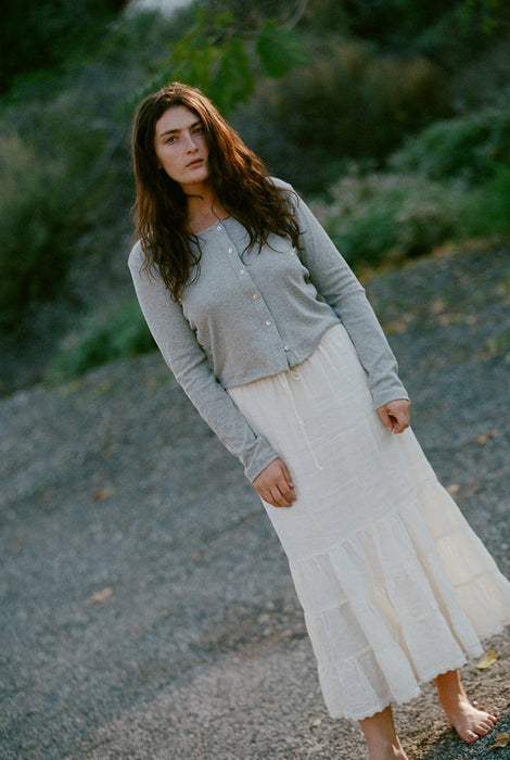 LA Relaxed Organic Rib Cardigan