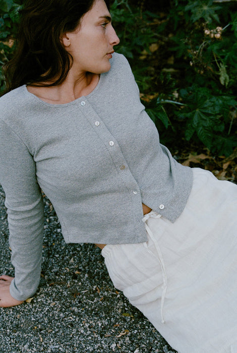 LA Relaxed Organic Rib Cardigan