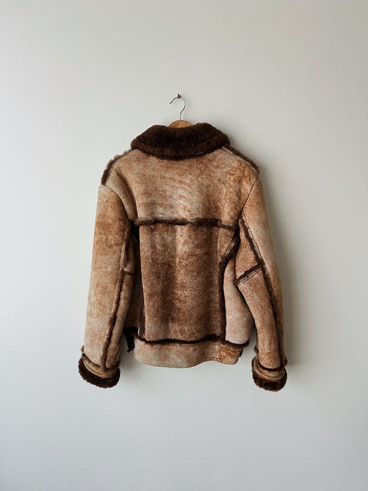 Brown Sherpa Bomber Jacket | M/L
