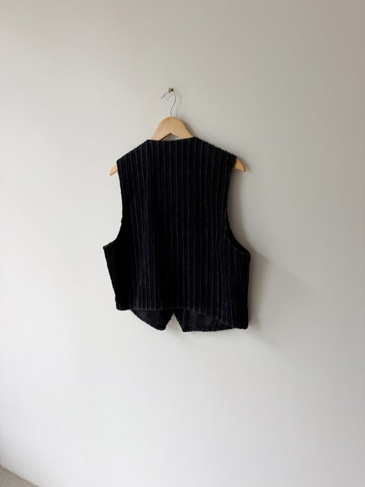 Black Corduroy Vest | M