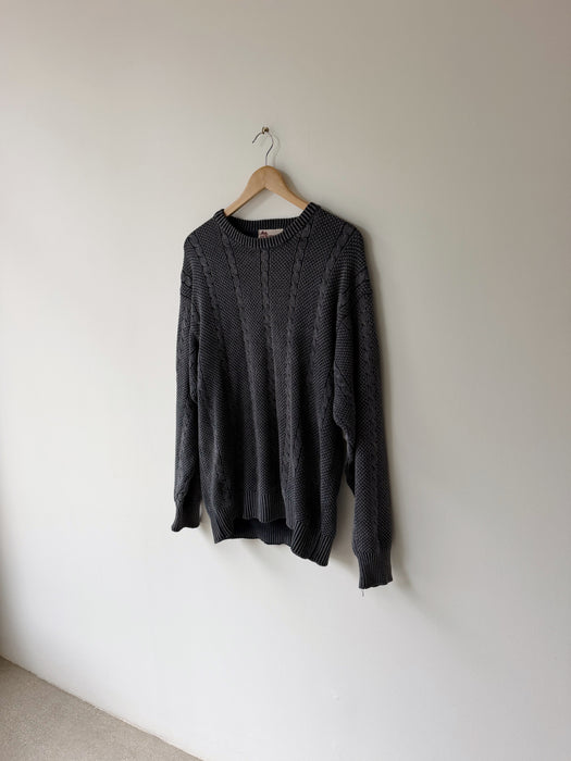 Navy Cable Knit Sweater | L