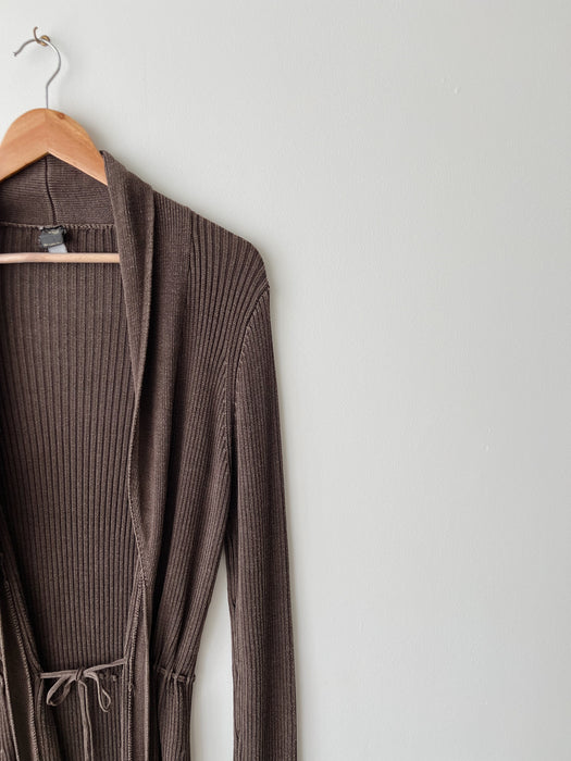 Brown Silk Knit Duster | M/L
