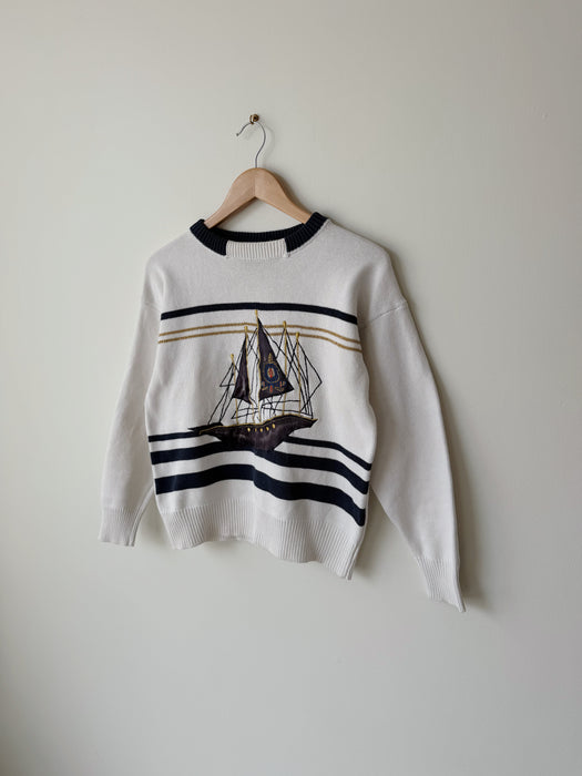 Cotton Sailboat Sweater | S