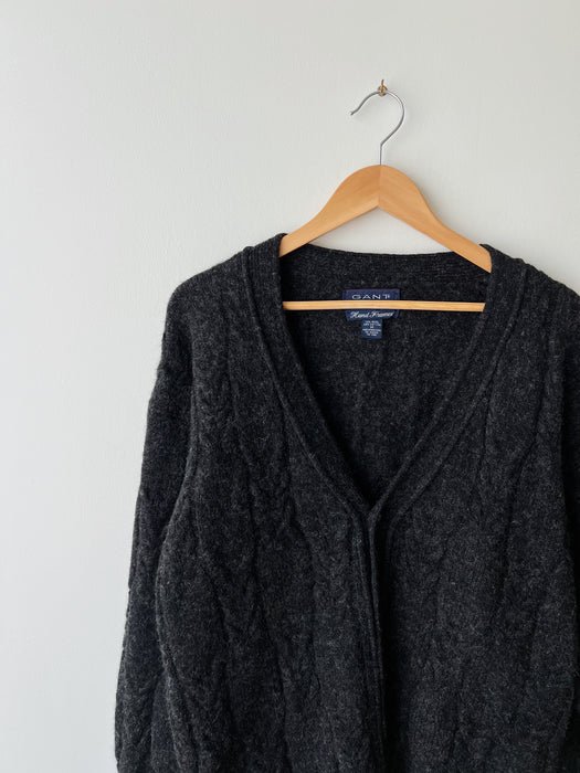 Charcoal Wool Knit Cardigan | M/L