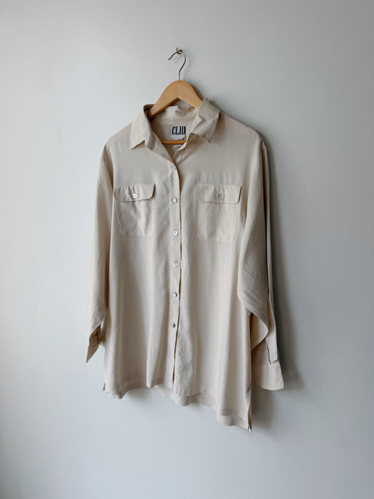 Cream Silk Blouse | L