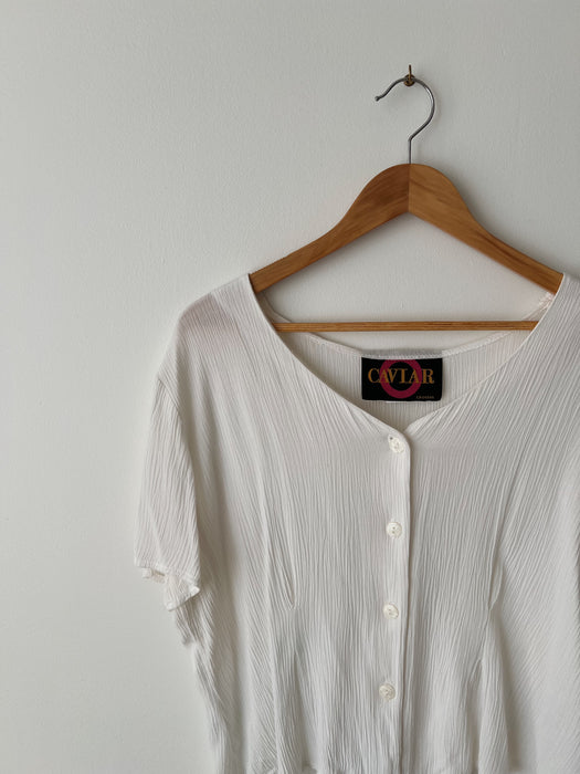 Cream Cropped Blouse | L