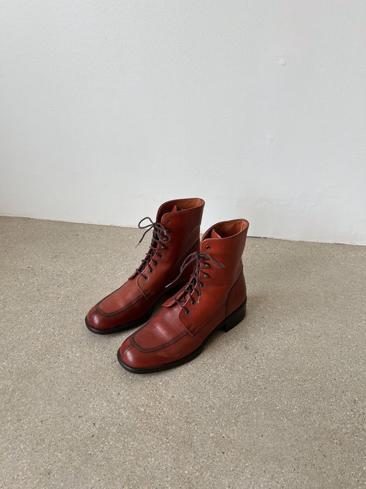 Cognac Leather Boots | 7