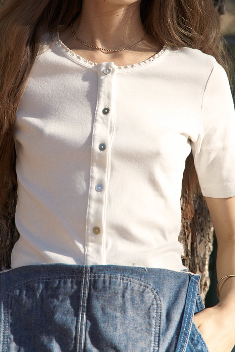 LA Relaxed Short Sleeve Cardigan