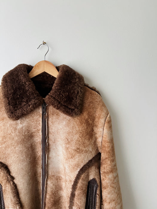 Brown Sherpa Bomber Jacket | M/L
