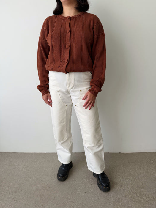 Brown Cotton Cardigan | M