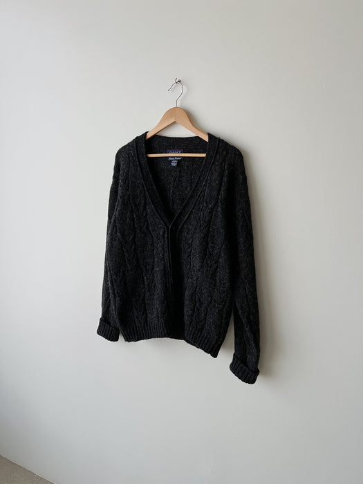 Charcoal Wool Knit Cardigan | M/L