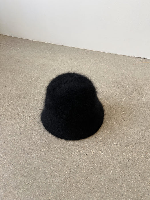 Black Angora Bucket Hat