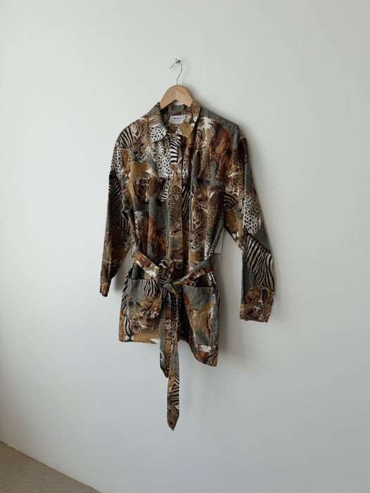 Safari Print Canvas Jacket | L