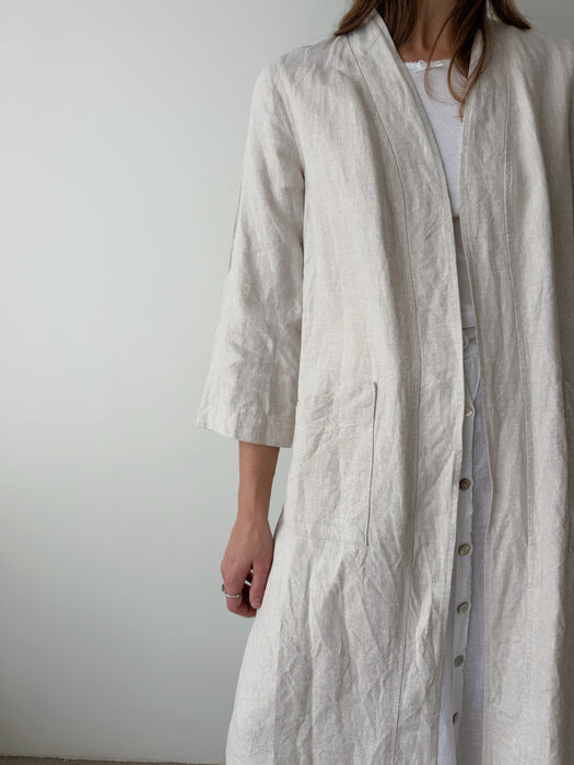Oat Linen Duster | M