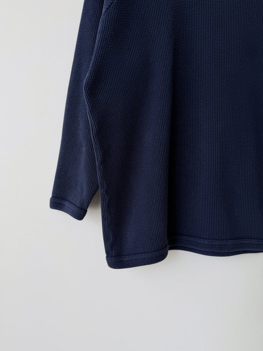 Navy Waffle Thermal Top | L