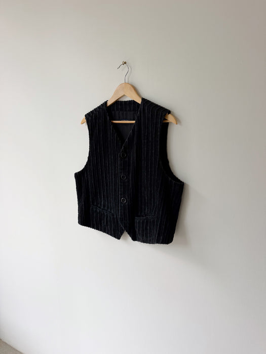 Black Corduroy Vest | M