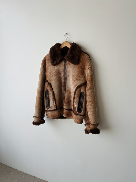 Brown Sherpa Bomber Jacket | M/L